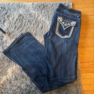 Vigoss Dark Blue Boot Cut Jeans with Embellished Pockets